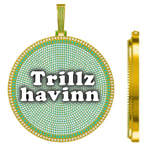 CUSTOM LETTER NECKLACE 3D BIG DISC