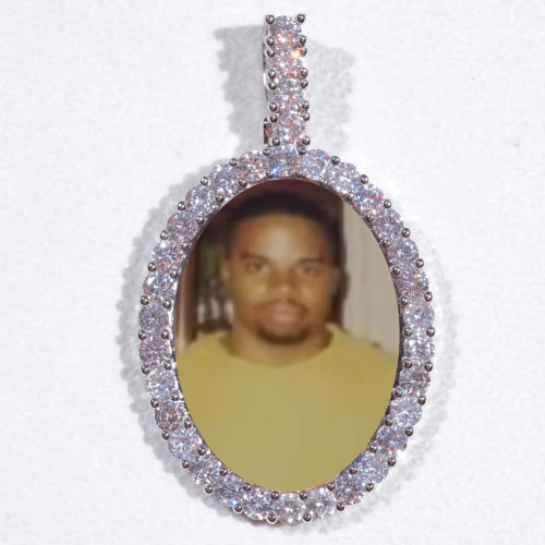 Large 3D Oval Custom Picture Pendant