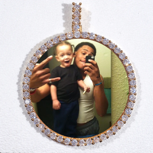 LARGE 3D CIRCLE CUSTOM PICTURE PENDANT