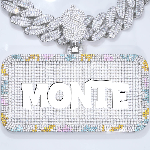 CUSTOM LETTER NECKLACE 3D COLORFUL SQUARE
