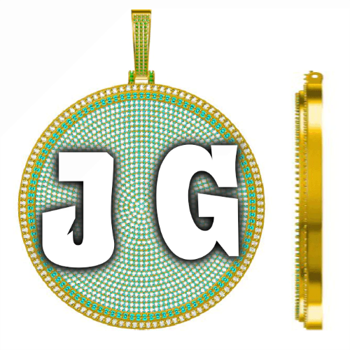 CUSTOM LETTER NECKLACE 3D BIG DISC