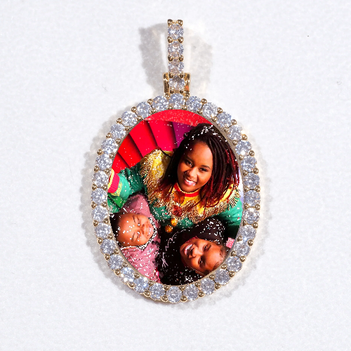 3D Oval Custom Picture Pendant