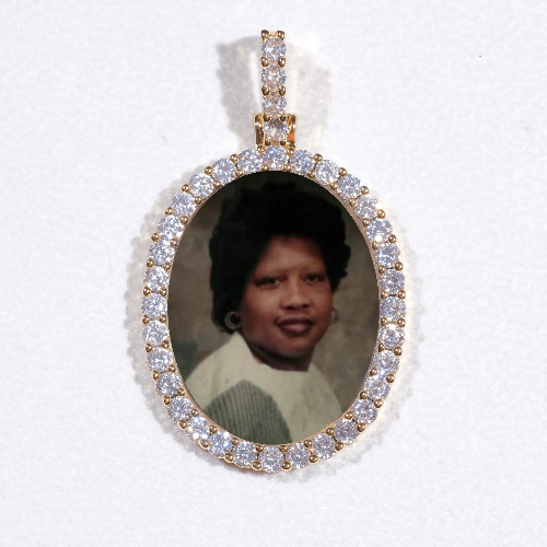 3D Oval Custom Picture Pendant