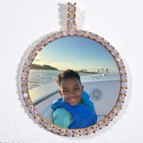 LARGE 3D CIRCLE CUSTOM PICTURE PENDANT