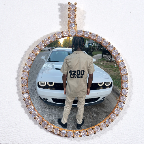 LARGE 3D CIRCLE CUSTOM PICTURE PENDANT