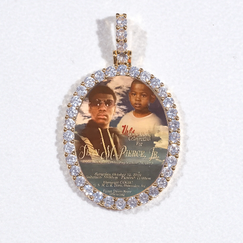 3D Oval Custom Picture Pendant