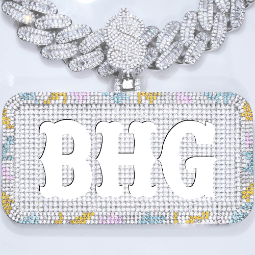 CUSTOM LETTER NECKLACE 3D COLORFUL SQUARE