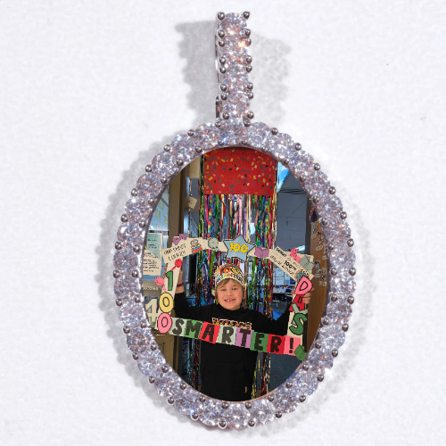 Large 3D Oval Custom Picture Pendant