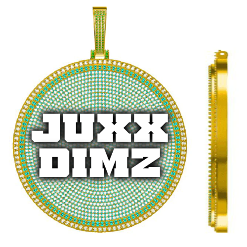 CUSTOM LETTER NECKLACE 3D BIG DISC