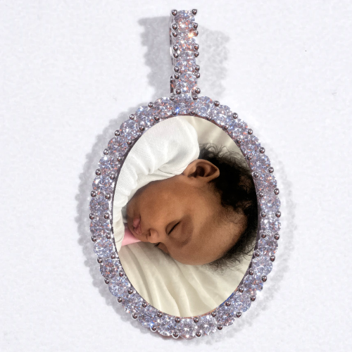 Large 3D Oval Custom Picture Pendant