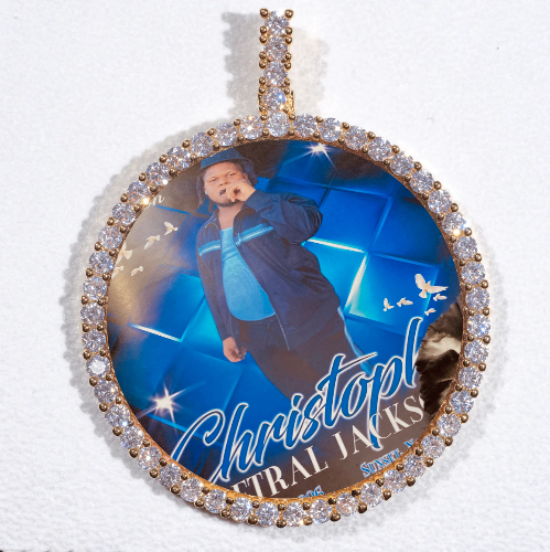 LARGE 3D CIRCLE CUSTOM PICTURE PENDANT