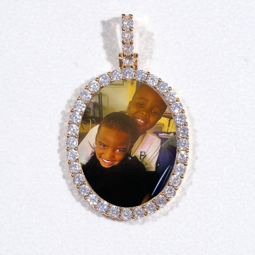 3D Oval Custom Picture Pendant