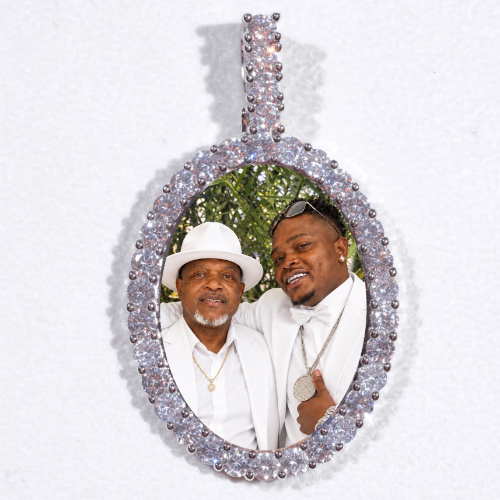 Large 3D Oval Custom Picture Pendant