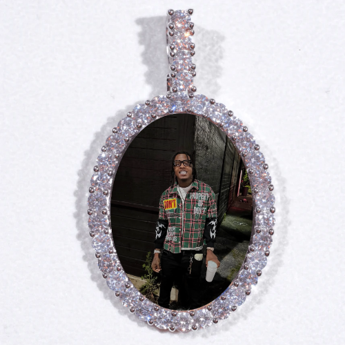 Large 3D Oval Custom Picture Pendant