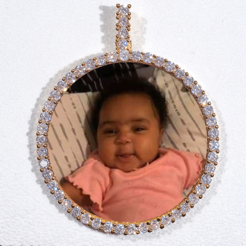 LARGE 3D CIRCLE CUSTOM PICTURE PENDANT