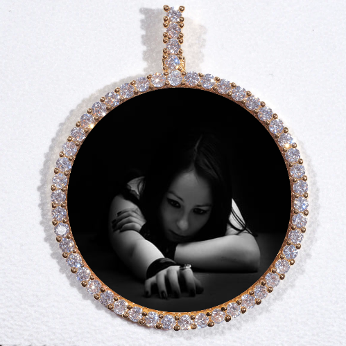 LARGE 3D CIRCLE CUSTOM PICTURE PENDANT