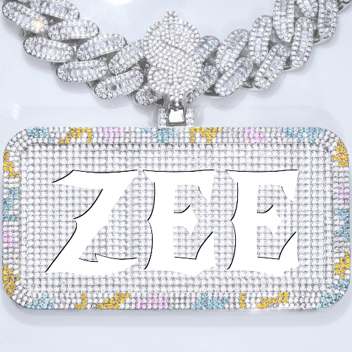 CUSTOM LETTER NECKLACE 3D COLORFUL SQUARE