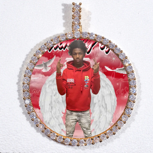 LARGE 3D CIRCLE CUSTOM PICTURE PENDANT