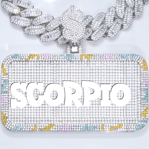 CUSTOM LETTER NECKLACE 3D COLORFUL SQUARE