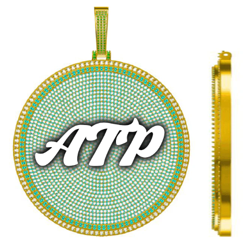 CUSTOM LETTER NECKLACE 3D BIG DISC