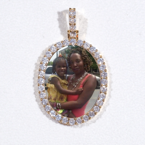 3D Oval Custom Picture Pendant