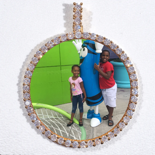 LARGE 3D CIRCLE CUSTOM PICTURE PENDANT