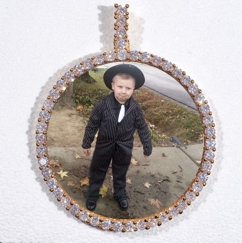 LARGE 3D CIRCLE CUSTOM PICTURE PENDANT