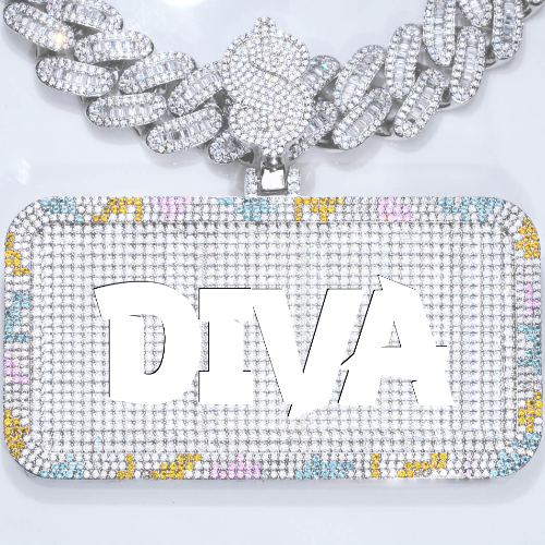 CUSTOM LETTER NECKLACE 3D COLORFUL SQUARE