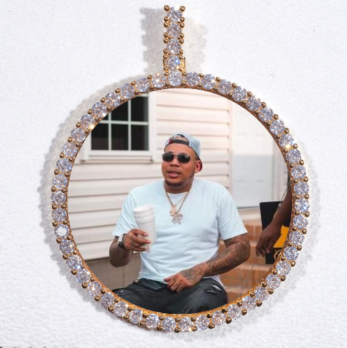 LARGE 3D CIRCLE CUSTOM PICTURE PENDANT