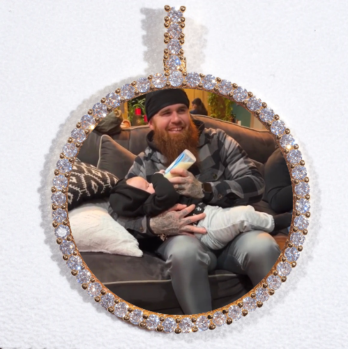 LARGE 3D CIRCLE CUSTOM PICTURE PENDANT