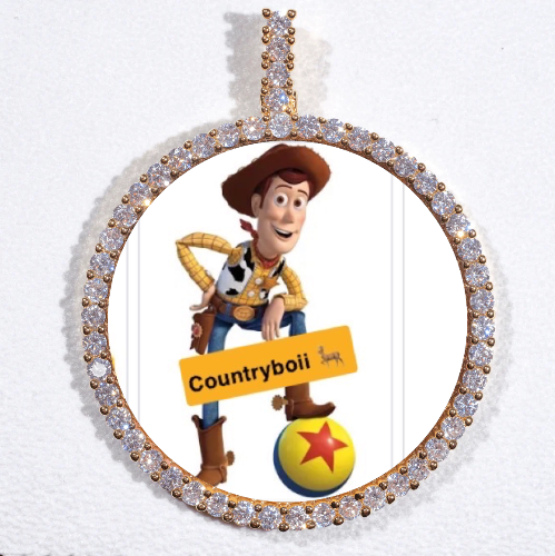 LARGE 3D CIRCLE CUSTOM PICTURE PENDANT