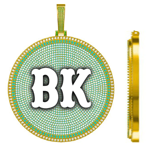 CUSTOM LETTER NECKLACE 3D BIG DISC