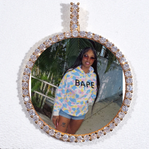 LARGE 3D CIRCLE CUSTOM PICTURE PENDANT