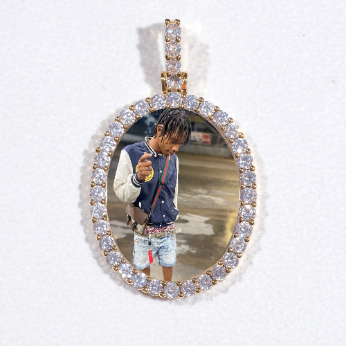 3D Oval Custom Picture Pendant