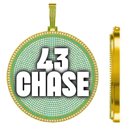 CUSTOM LETTER NECKLACE 3D BIG DISC