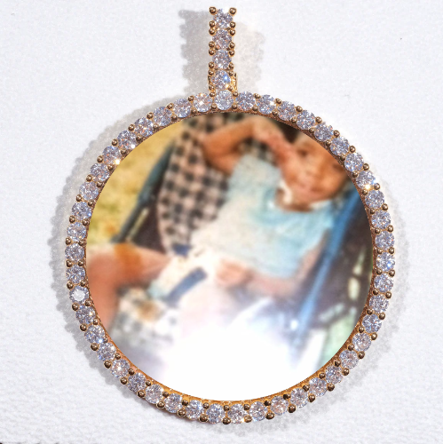 LARGE 3D CIRCLE CUSTOM PICTURE PENDANT