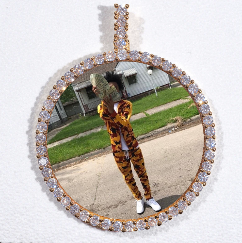 LARGE 3D CIRCLE CUSTOM PICTURE PENDANT