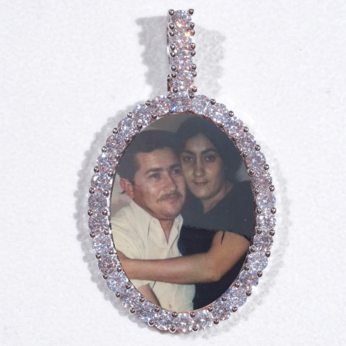 Large 3D Oval Custom Picture Pendant