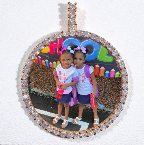 LARGE 3D CIRCLE CUSTOM PICTURE PENDANT