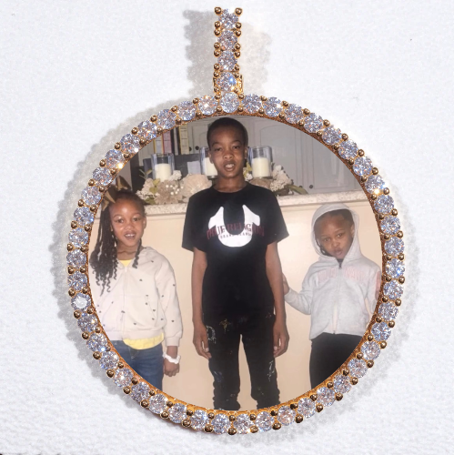 LARGE 3D CIRCLE CUSTOM PICTURE PENDANT