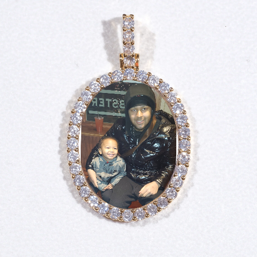 3D Oval Custom Picture Pendant