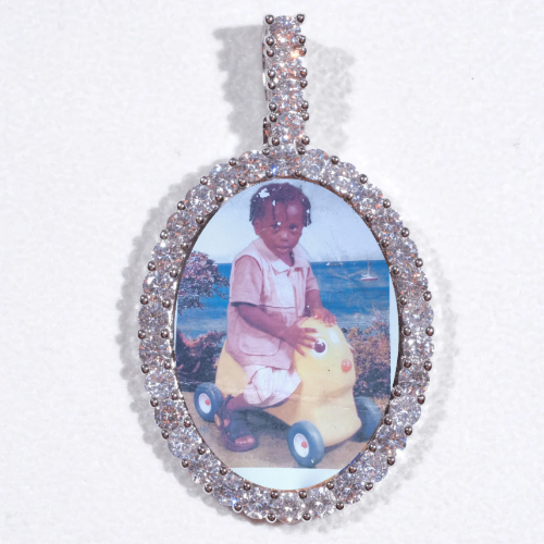 Large 3D Oval Custom Picture Pendant