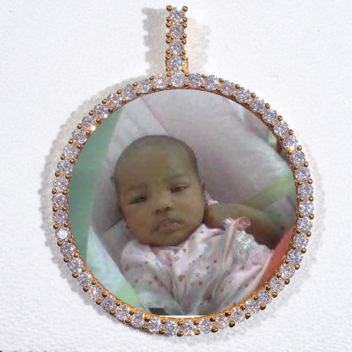 LARGE 3D CIRCLE CUSTOM PICTURE PENDANT