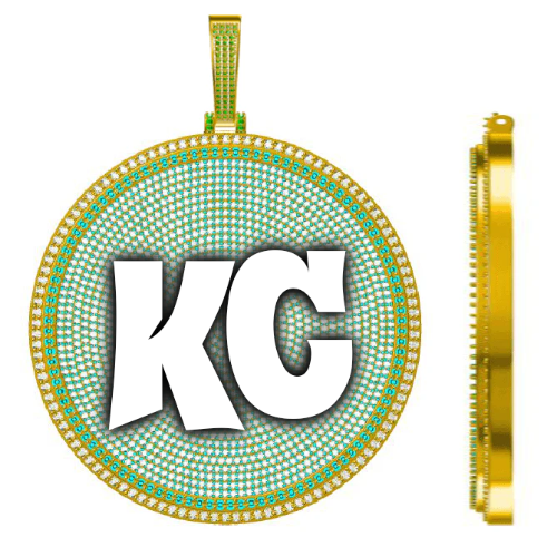 CUSTOM LETTER NECKLACE 3D BIG DISC