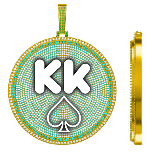 CUSTOM LETTER NECKLACE 3D BIG DISC