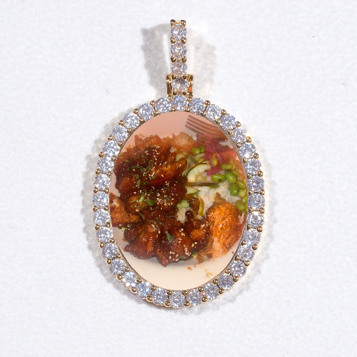 3D Oval Custom Picture Pendant