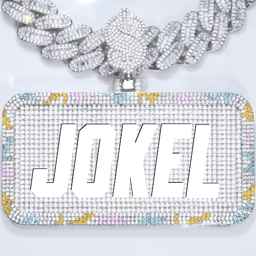 CUSTOM LETTER NECKLACE 3D COLORFUL SQUARE