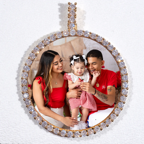 LARGE 3D CIRCLE CUSTOM PICTURE PENDANT