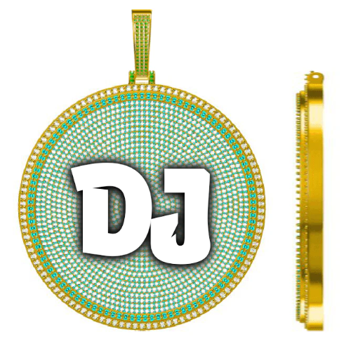 CUSTOM LETTER NECKLACE 3D BIG DISC