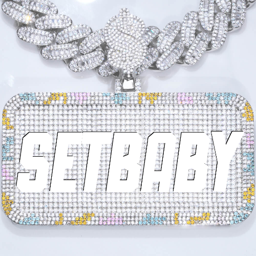 CUSTOM LETTER NECKLACE 3D COLORFUL SQUARE